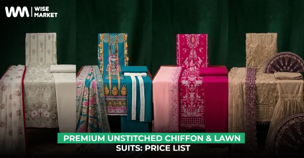 Premium Unstitched Chiffon & Lawn Suits_ Price List 2026